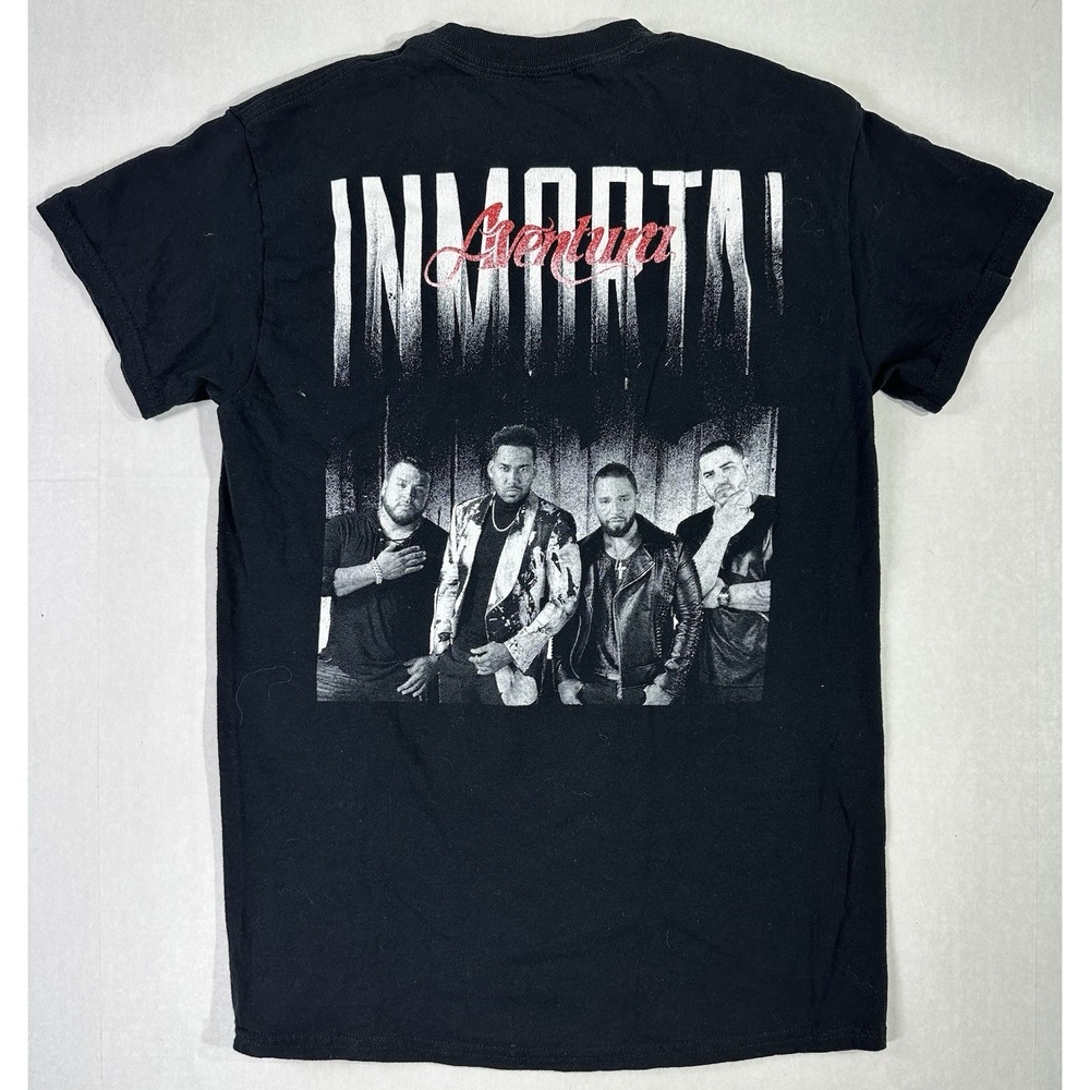 Aventura Inmortal Tour T-Shirt Men's Small Black Latin Bachata Band Tee